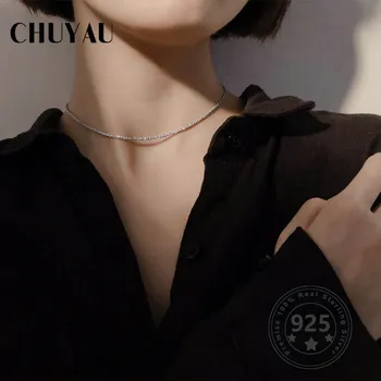 

Chuyau 925 Sterling Silver Gypsophila Necklace Elegant Sexy choker Party Necklace for Women Luxury Designer Jewelry Charm