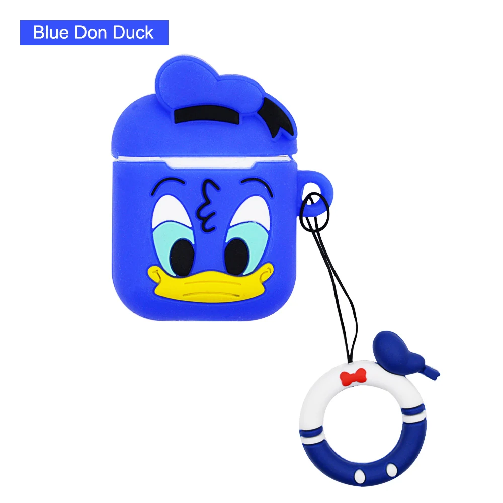 Blue Don Duck Силиконовый защитный чехол CHIPAL Air pods для AirPods с милым 3D мультяшным Микки Минни для Apple airpod 2 Наушники - Цвет: Blue Don Duck
