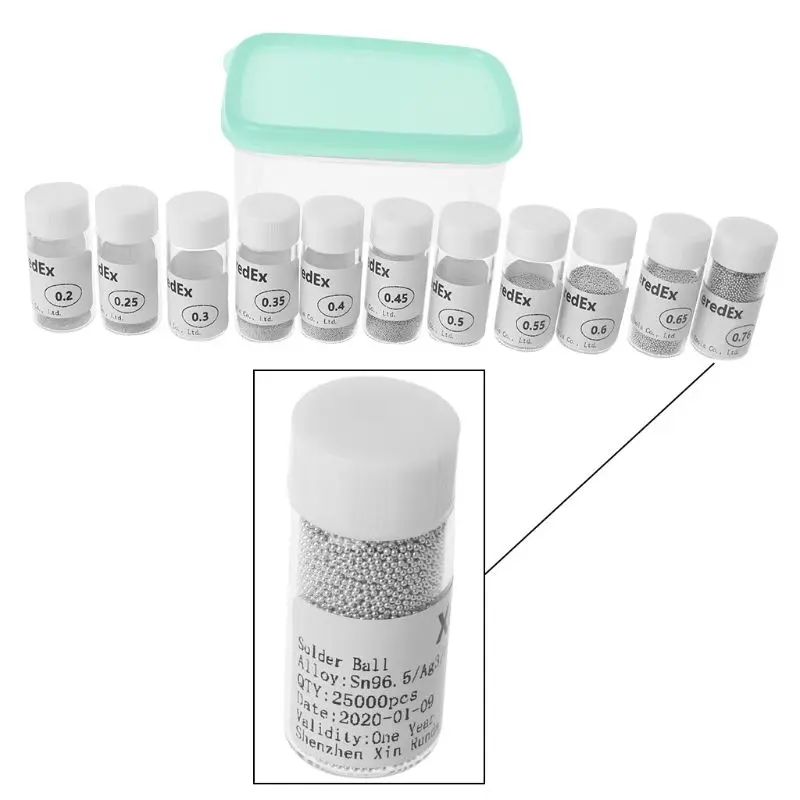 

0.2/0.25/0.3/0.35/0.4/0.45/0.5/0.6/0.65/0.75mm BGA Lead-Free Tin Solder Ball 25K G8TB