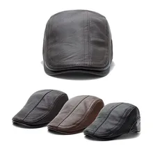 Мужская классическая остроконечная Кепка из искусственной кожи с регулируемой задней крышкой Newsboy Hat-OPK