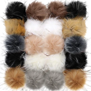 

14Pcs Fluffy Pompom Ball DIY Craft Supplies Artificial Fox Fur Ball for Hats Shoes Scarves Keychains Bag Accessories New Style