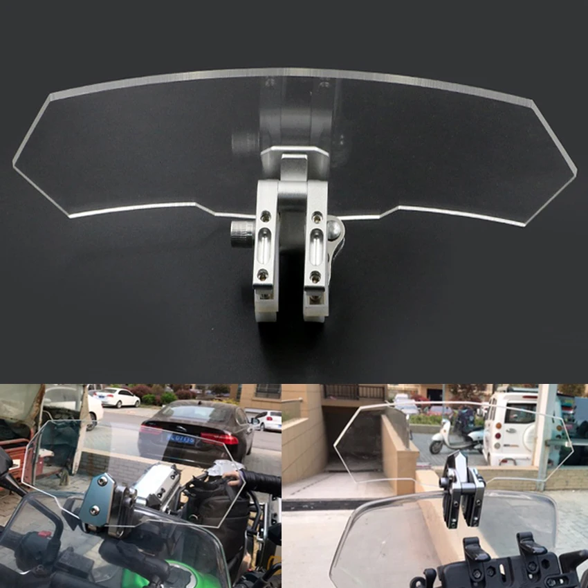 

Unversal Airflow Adjustable Windscreen Wind Deflector Motorcycle Windshield FOR cbr250r vmax 1200 bmw g310gs benelli 502c x adv