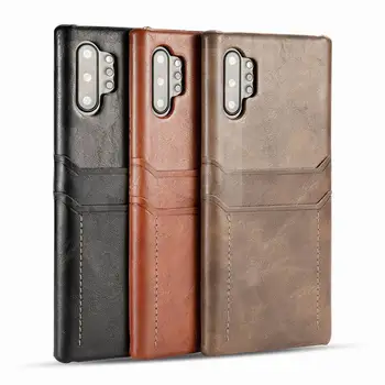 

Business PU Leather with credit card slot case for Samsung Galaxy Note 10 Pro 9 8 S10E S10 S9 S8 Plus Hard Protect Shell Cover