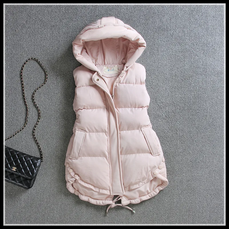 Vrouwen Vest Herfst Winter Mouwloze Jas Vrouwen Down Katoenen Jas Hooded Koreaanse Vest Chalecos Para Mujer KJ3350