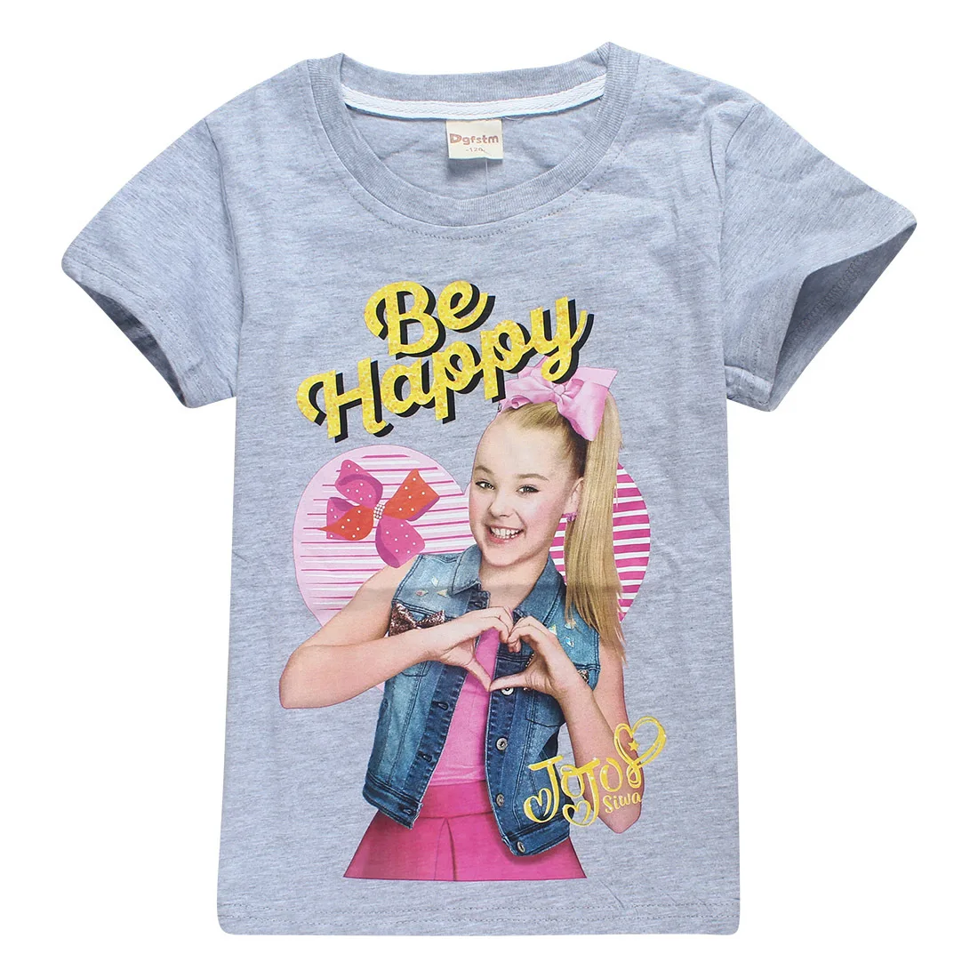 JOJO SIWA Alan Walker/детская одежда для мальчиков детские футболки с короткими рукавами футболка с принтом «Share the love» топы для девочек, футболки для девочек - Цвет: T8357-gray