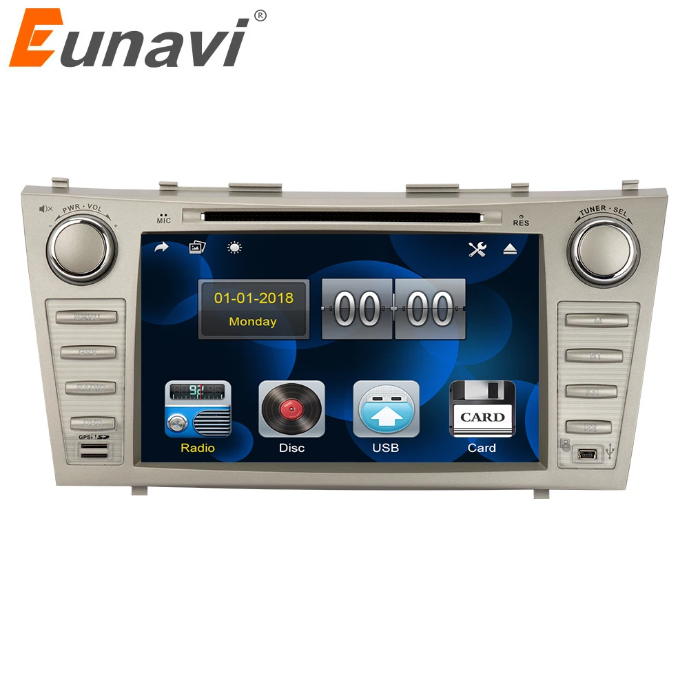  Eunavi 8 inch 2 din car dvd player gps navigation Auto radio for Toyota Camry 2007 2008 2009 2010 2