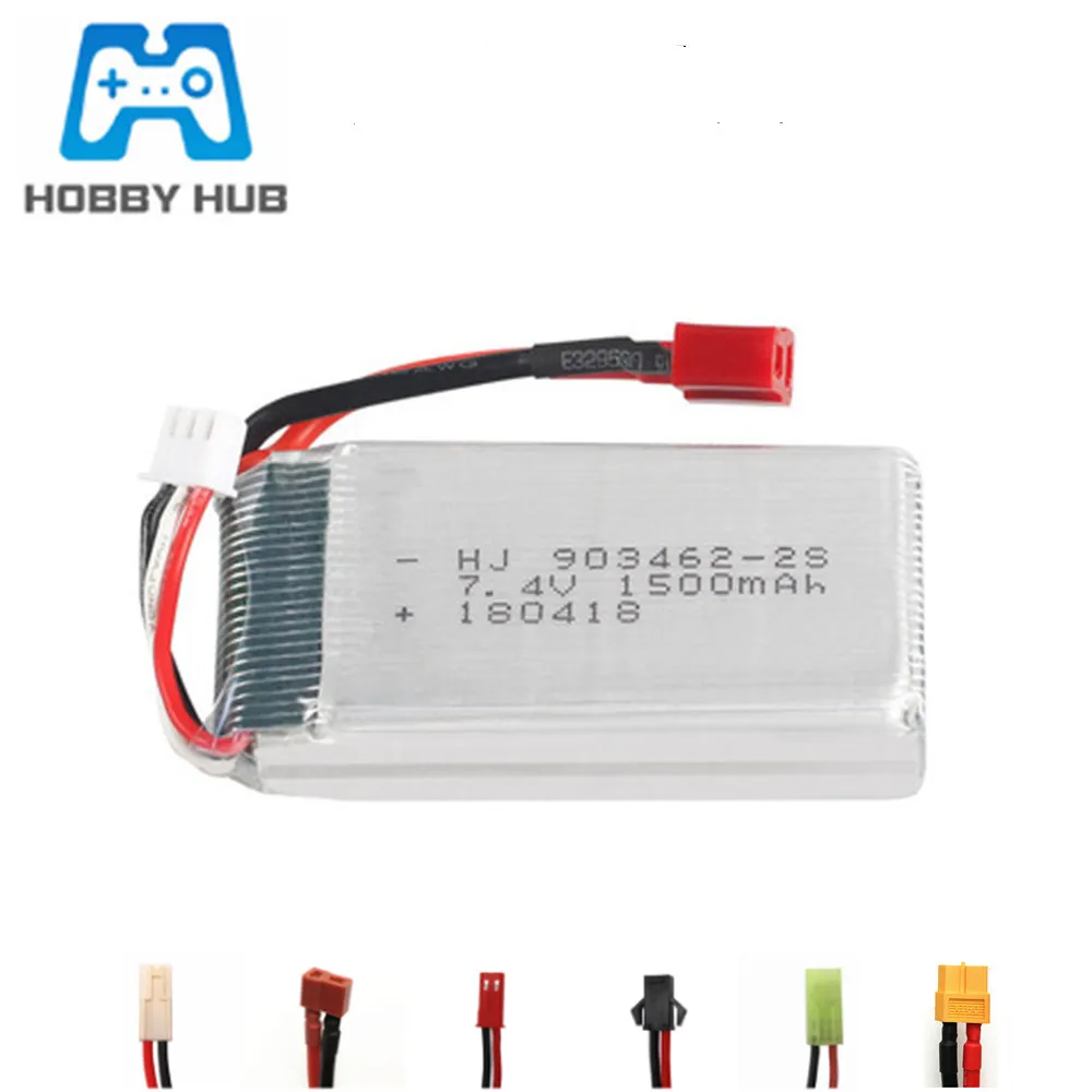 7.4V 1500mAh 903462-2S Lipo battery for WLtoys 144001 V913 L959 L969 L979 L202 K959 TY923 HJ816 HJ817 RC Toys Cars Spare Parts | Игрушки и