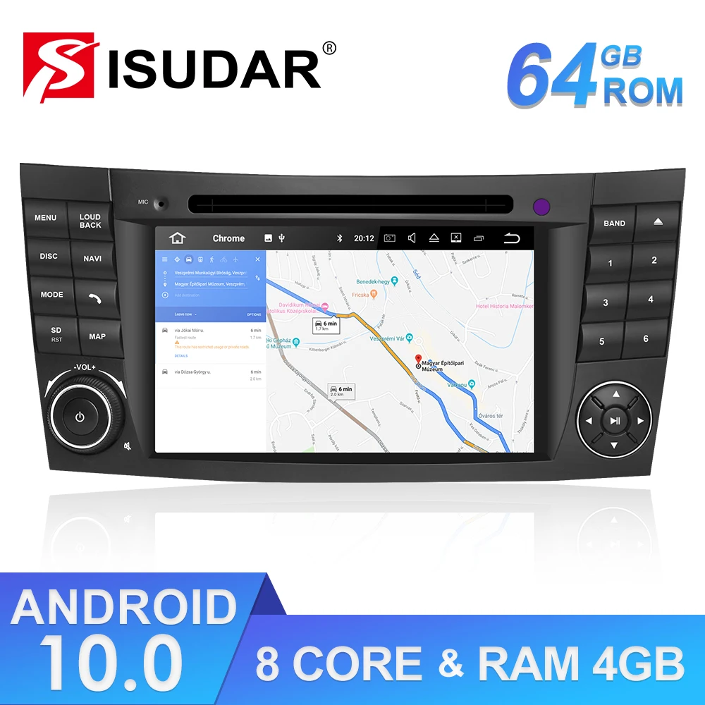 Isudar ROM 64 Гб 2 Din Android 10 авто радио для Mercedes/Benz/E-Class/W211/CL Автомобильный GPS Мультимедиа
