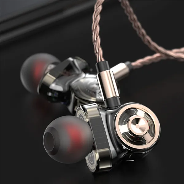 Caletop Super Bass 6 драйвер в ухо наушники стерео HIFI музыка спортивные наушники для бега с микрофоном Шумоподавление для телефонов - Цвет: Черный