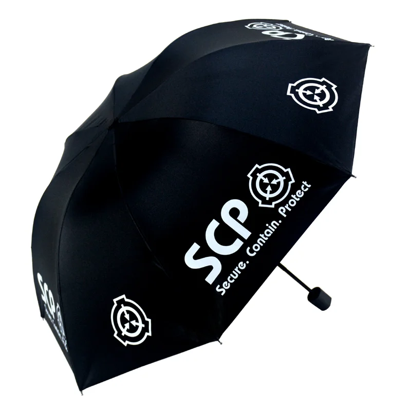 Prop SCP Special Containment Protect Tri-Folding Pocket Umbrella Waterproof Windproof Folding Anti-UV Sun Rain Cosplay Gift New |