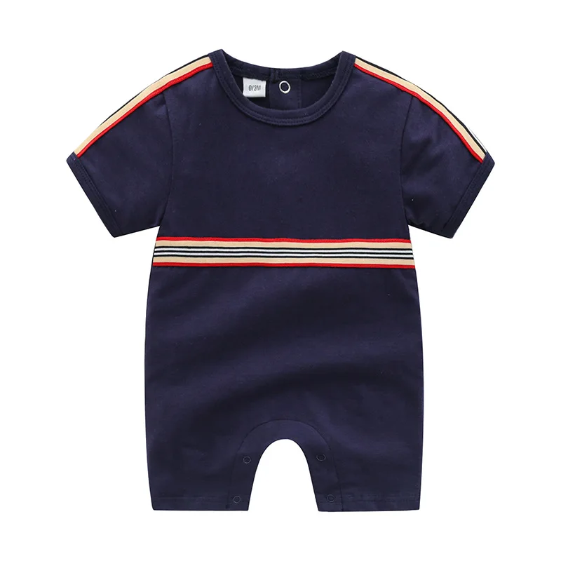 

Summer baby boy clothes thin Unisex cotton Patchwork Striped short-sleeved newborn baby girl romper