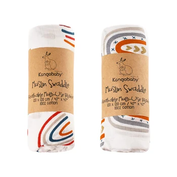 

Kangobaby #Rainbow Island# 100% Organic Cotton Multi-use Blanket Diaper Wrap