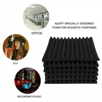 

Drop Shipping 6 Pcs Acoustic Foam Sound Absorption Pyramid Studio Treatment Wall Panels Soundproofing Foam