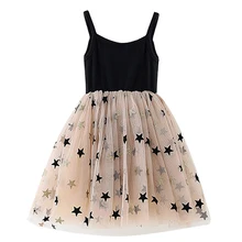 Летние вечерние платья для девочек; Детские платья; детское платье без рукавов с принтом звезд для девочек; Одежда для маленьких девочек; летние платья для девочек