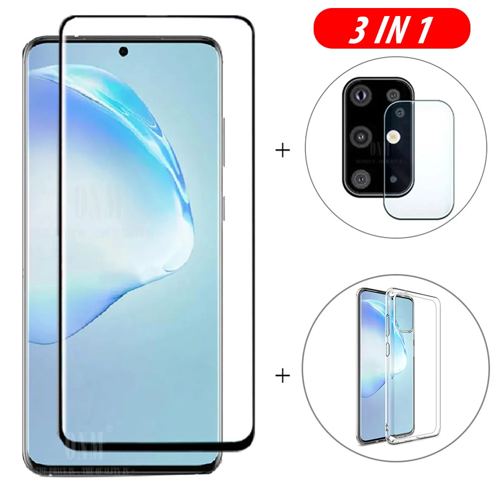 3-в-1 3D Стекло + чехол для samsung Galaxy S20 ультра 5G Экран протектор Закаленное Камера |