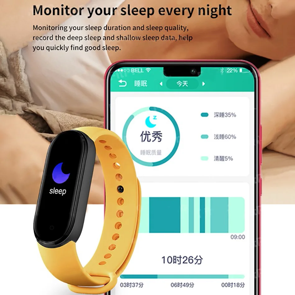 M6 Smart Band 6 5 Bracelet Men Sport Fitness Tracker Heart Rate Blood Pressure Women Bluetooth Smart Watch For IOS Android Mi