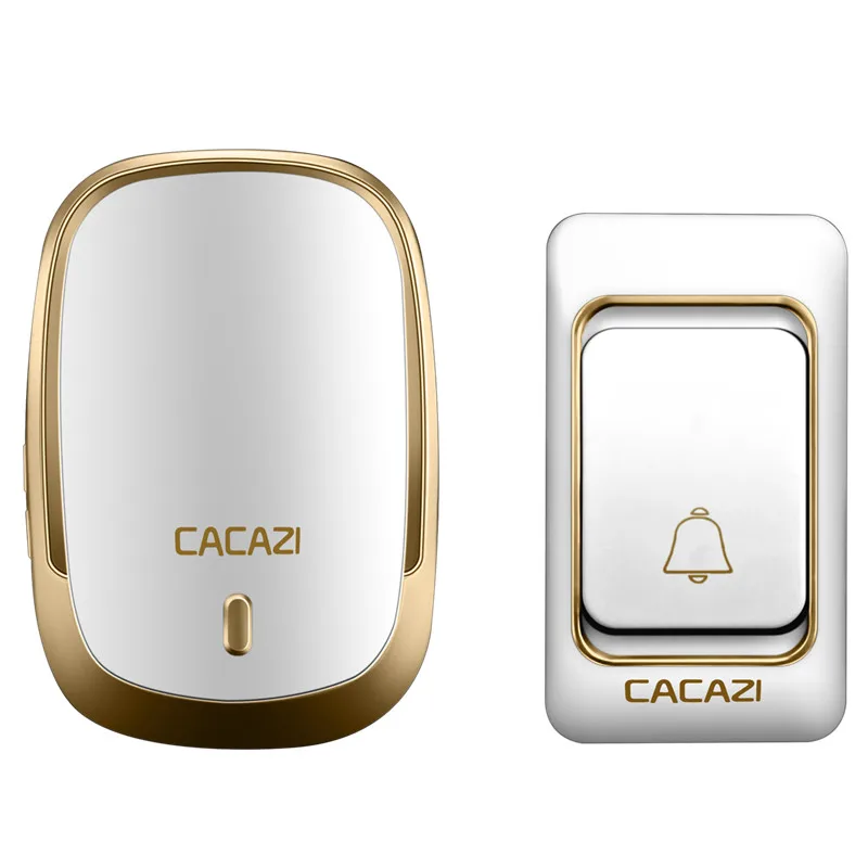 1 button 1 receiver Беспроводной дверной звонок CACAZI с водонепроницаемой батареей 1, 2 кнопки 1, 2, 3 приемника, 300 м, пульт дистанционного управления, вилка стандарта США, ЕС, Великобритании, Австралии, домашний звонок, дверной звонок - Цвет: 1 button 1 receiver