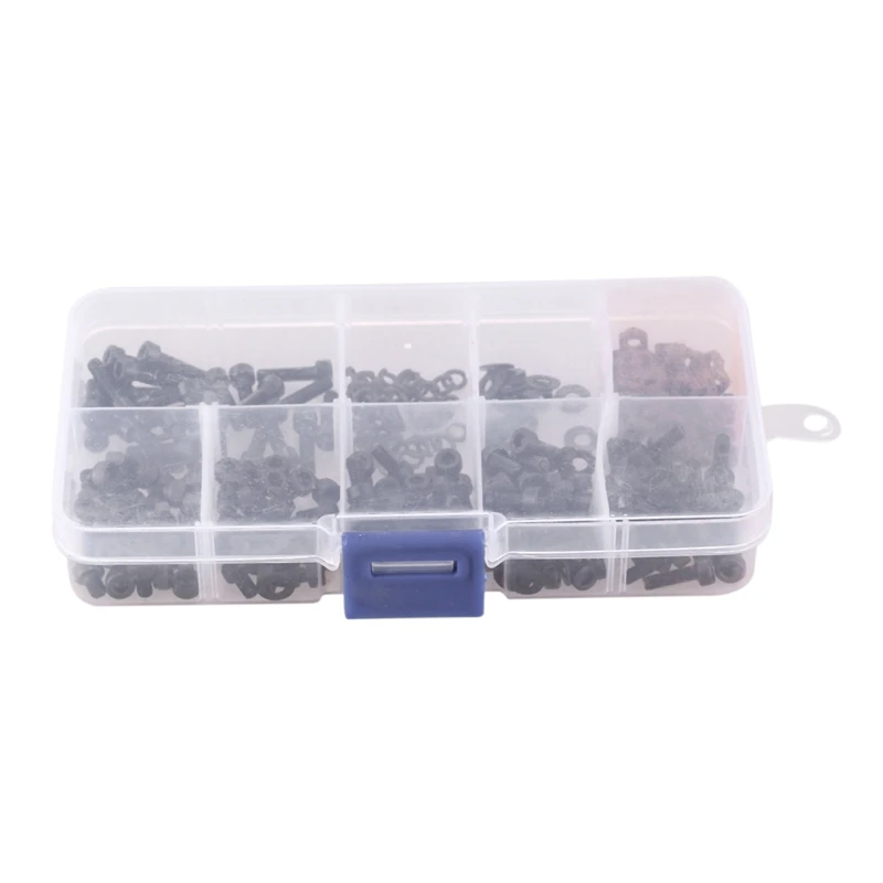 

300Pcs/Set Assortment Kit M3 Black Screws Set Alloy Steel Button Head Hex Socket Screw Bolt with Nuts Washers Hardware