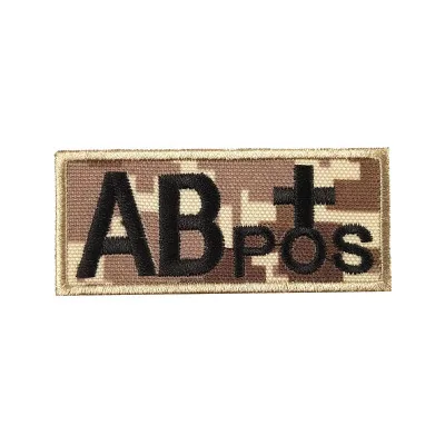 Вышитый кровяной значок с надписью A B O AB+ pos-значок для одежды, тактический боевой патч, значок, камуфляжные наклейки с петлей на крючке - Цвет: 4