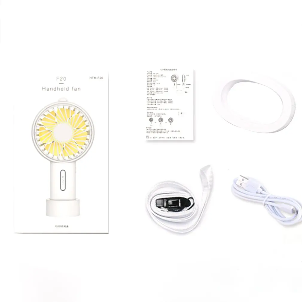 

F20 Mini Portable USB Rechargeable Hand Held Air Conditioner Summer Cooler Fan Personal Office Fan for Home