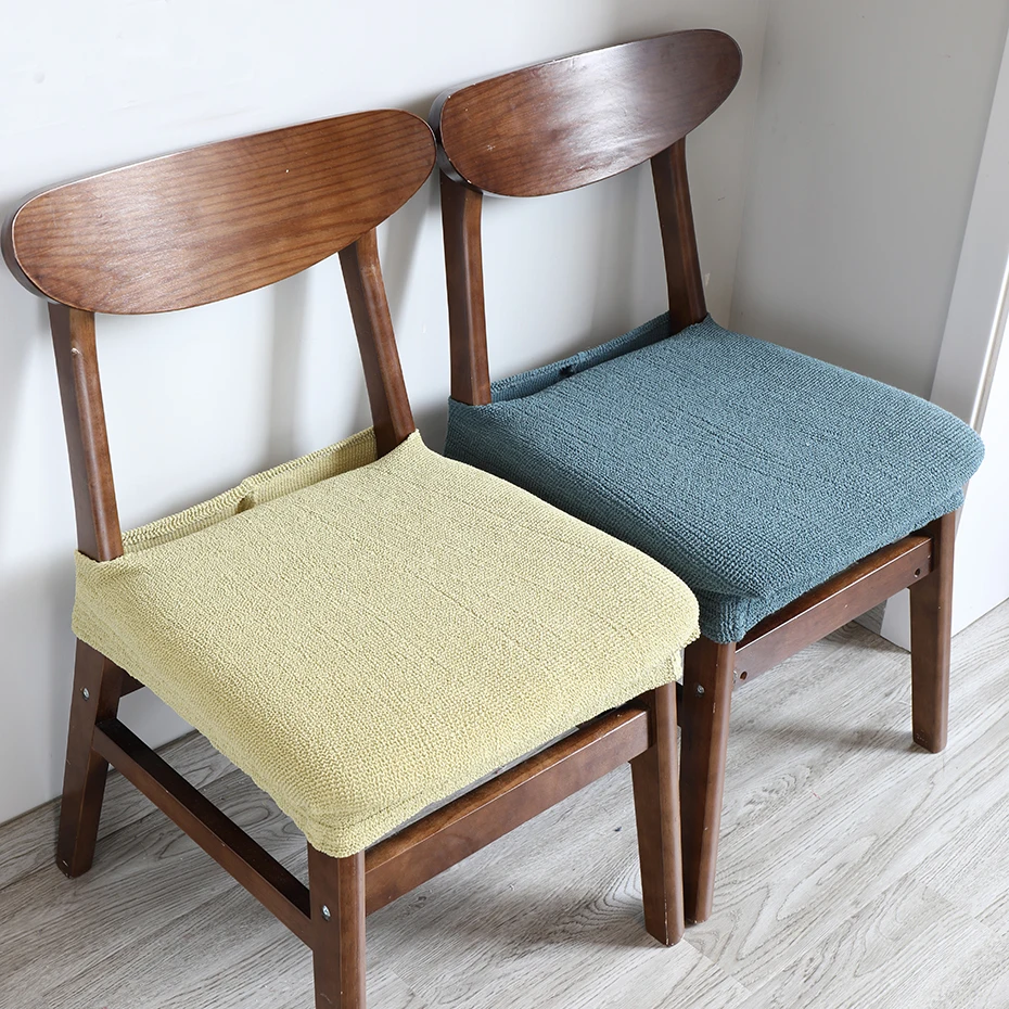 

Stretch Spandex Jacquard Dining Room Chair Seat Covers Removable Washable Anti-Dust Upholstered Chair Seat Cushion Slipcovers