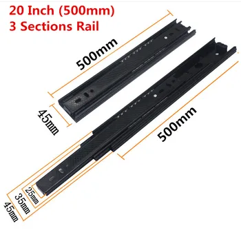 

2PCS,8"-20" Inch Drawer Track, Drawer Slide, Three Rail Drawer, Guide Rail, Slide Rail, Cabinet Slides Furniture Hardware
