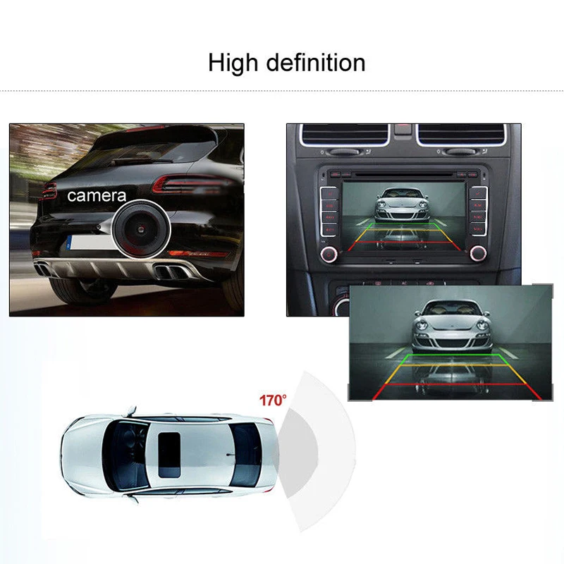 

170 ° HD Night Vision Car Rear View Camera Wide Angle Reverse Parking Waterproof LED Auto Backup Monitor