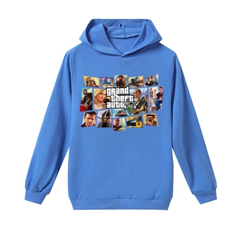 

c Walker gta 5 Grand Theft Auto boy hooded bottoming large children's cotton spring and autumn models boys long-sleeved T-shirt