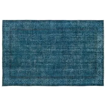 

Handmade Turquoise Vintage Overdyed Turkish Area Rug 200x299 Cm-6'7''X9'10''