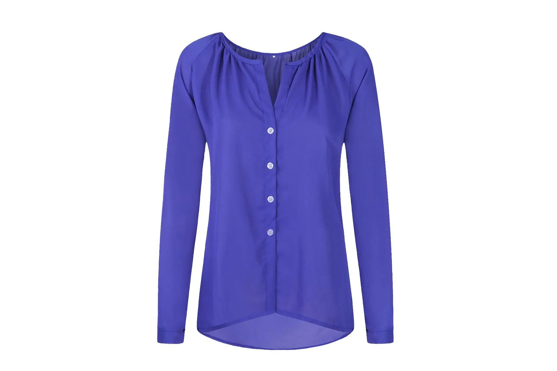 Waqia/женская шифоновая блузка, новинка, v-образный вырез, пуговицы, длинные рукава, Свободная Женская блузка, Blusa Feminina Vestidos Camisa, плюс размер 5XL