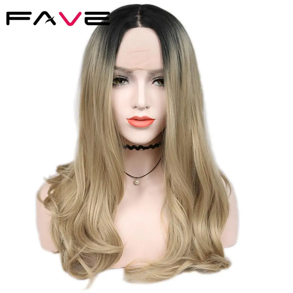 Парик FAVE Lace Front светло коричневый блонд Омбре цвета 1 8*10 5 длинные волнистые
