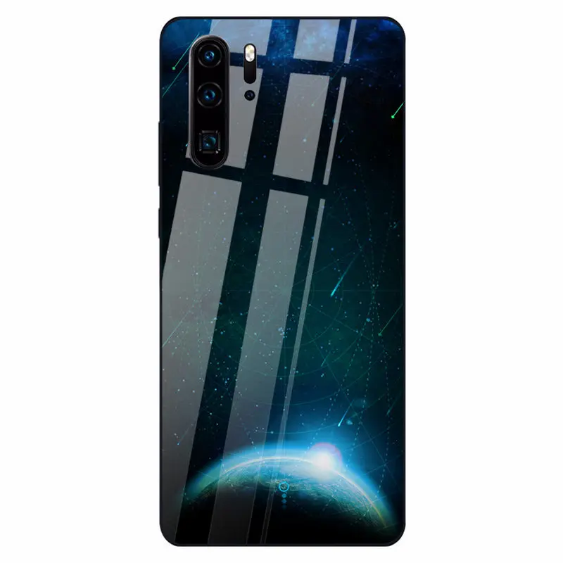 14 Чехол Universe для huawei P30 mate 20 P20 Lite Черный чехол для телефона Honor 9 10 lite 8X Nova 3 P Smart Z закаленное стекло - Цвет: 14