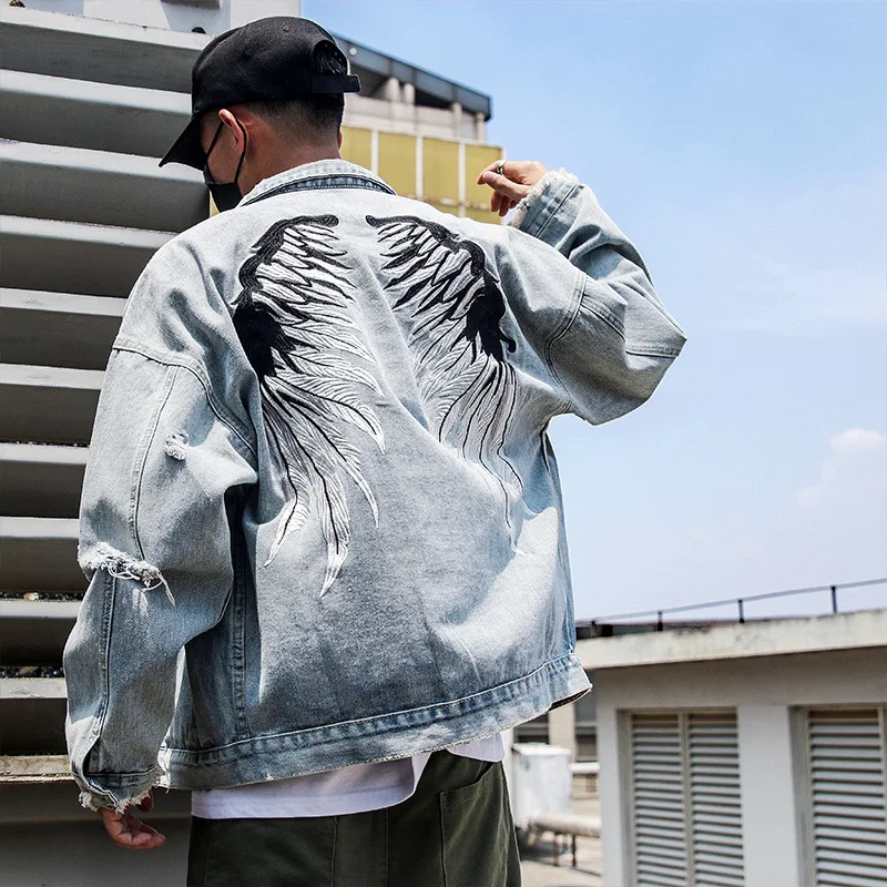 

Embroidery Cowboy Jacket Quality Leisure Time Loose Coat