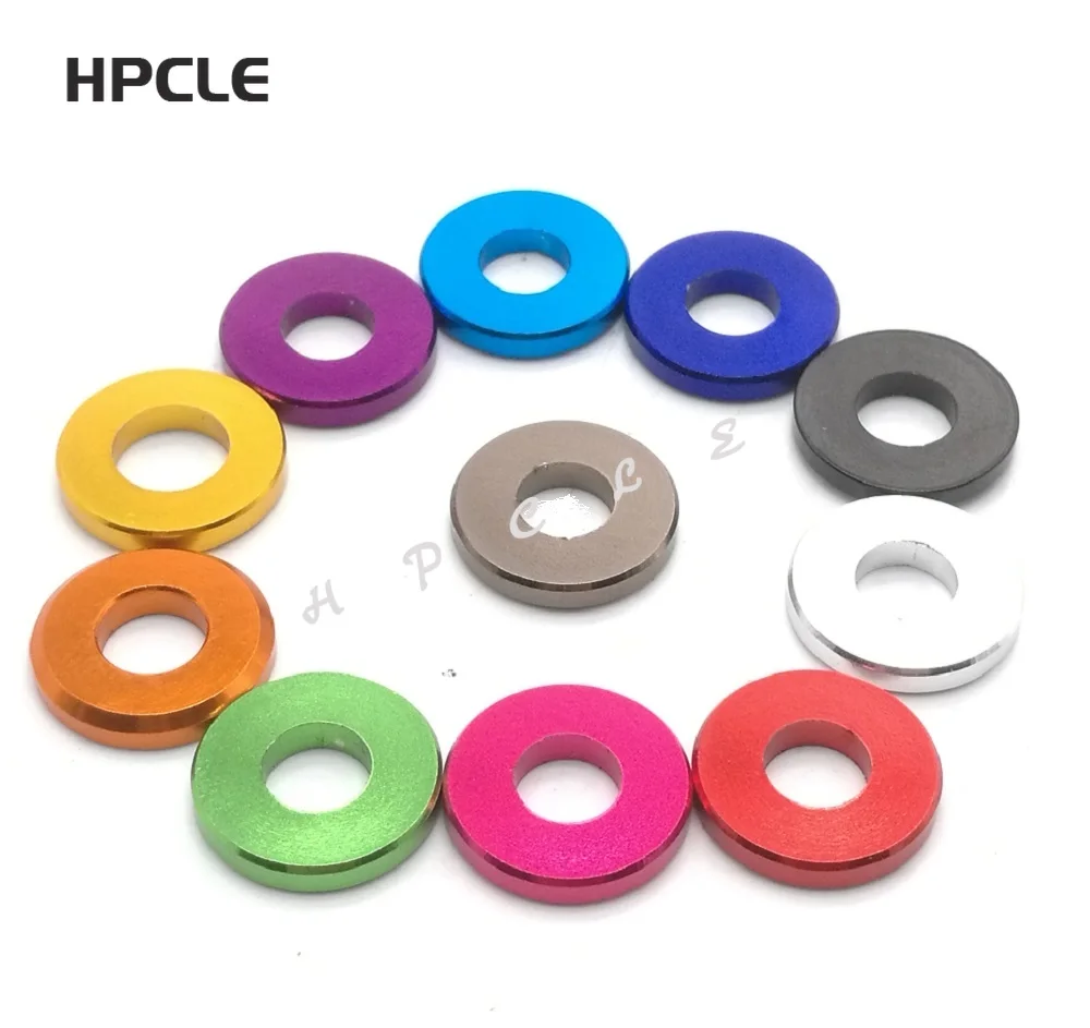 Aluminum Washers 10pcs/lot M3 M4 M5 M6 M8 M10 Aluminum Flat Gasket washer for RC part