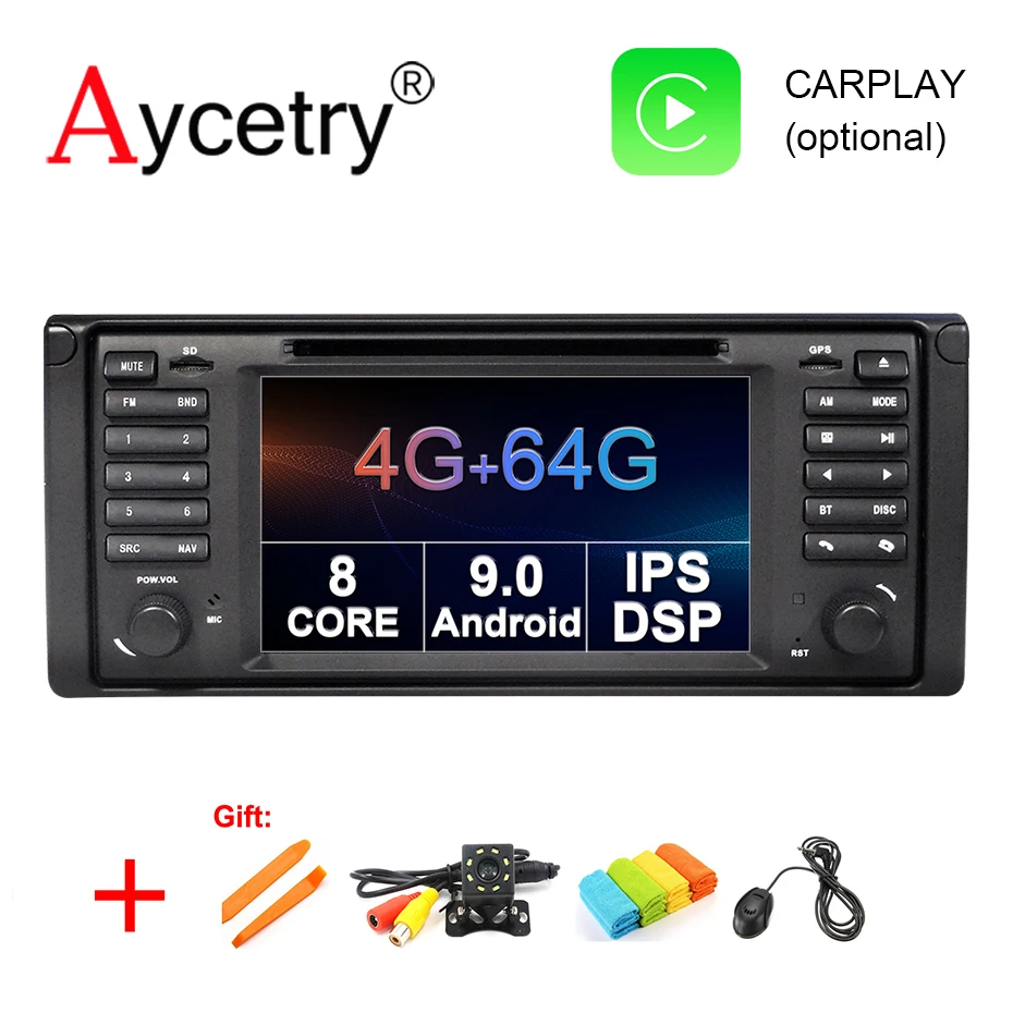 Excellent DSP IPS 4G 64G 8 Core Android 9.0 car dvd player gps navigation Auto Radio For BMW/E39/X5/E53 Car Multimedia Stereo wifi obd2 fm 0