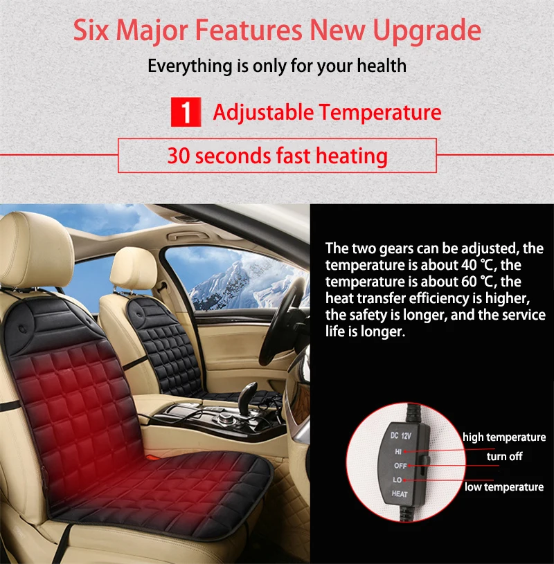 DC12V Heated Car Seat Cover Universal Heating Seat Pads for Cars Household Winter Warmer Heater Cushion Covers Auto Accessories