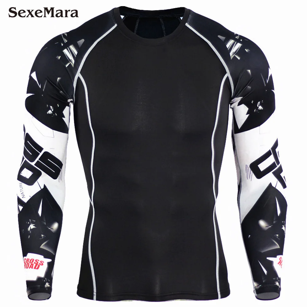 

Mens Compression Shirts 3D Teen Wolf Jerseys Long Sleeve Running Fitness Men Lycra MMA Crossfit T-Shirts Tights Brand Clothing