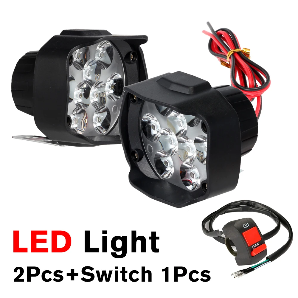 

High Power 12W 15W 30W Super Bright Motorcycle Led Light Fog Spot White Headlight Working Light 12V 4 6 9 18 LED Chips