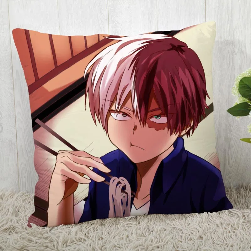 Custom Pillow Cases Boku no Hero Academia Square Pillowcase Christmas Zippered Pillow Cover 40*40cm,45*45cm(One Side - Color: Pillowcase 4