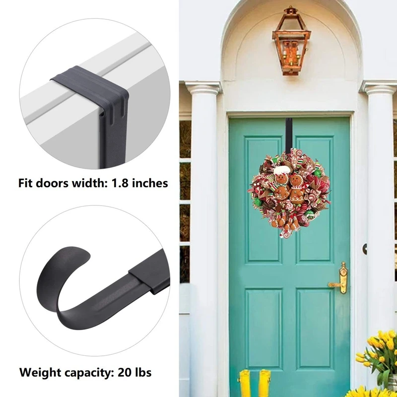 Wreath HangerAdjustable Wreath Hanger For Front Door From 14.9-25 inch 20 Lbs Larger Door Wreath Ha
