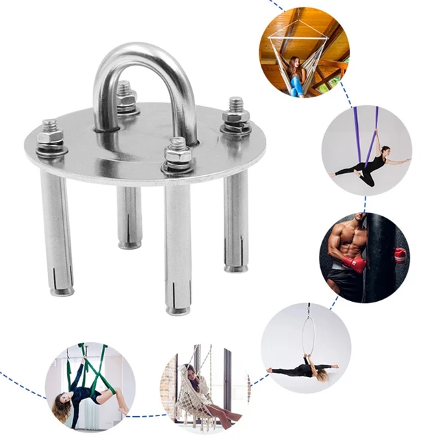thumbnail interactive-video image 1 of Heavy Duty Hammock Hanging Kit - 1000lb Capacity, Includes 2 Eye Plates & 2 Locking Carabiners 1 of 9