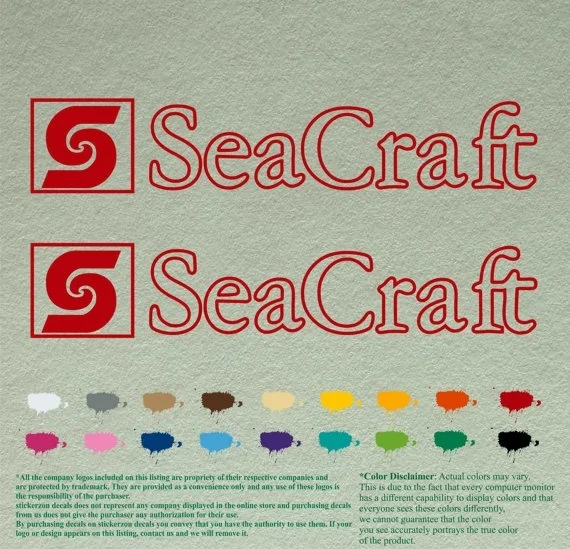 Виниловые наклейки для 1 пары SeaCraft лодочный подвесной мотор Лот из 2 | Автомобили и