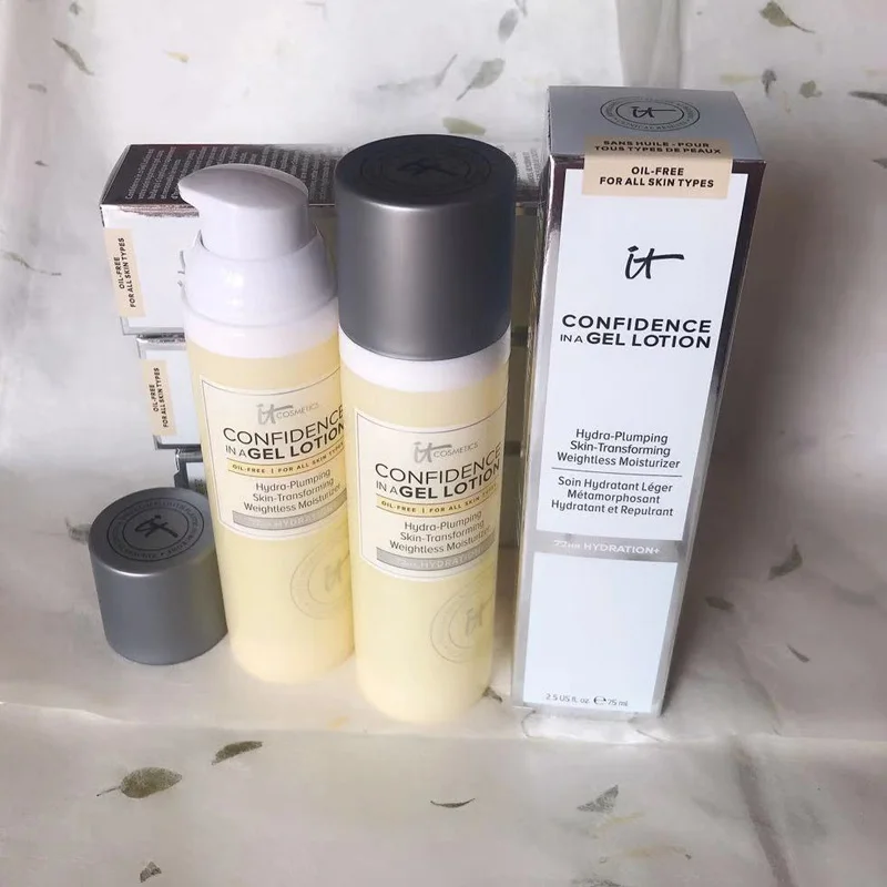 

it cosmetics it confidence in a gel lotion oil-free for all skin types hydra-plumping skin-transforming weightless moisturizer