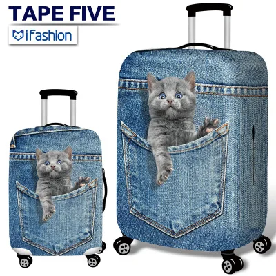 2019Luggage Protective Cover Travel Luggage Accessories Dustproof Elastic Cover Bag 20/24/28 Inch / 30 Inch Thick Wear Resistant - Цвет: J