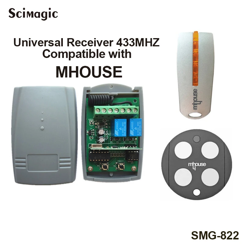 

Universal 433mhz 433.92mhz remote control receiver For Mhouse myHouse TX3 TX4 GTX4 for universal garage door gate 433.92