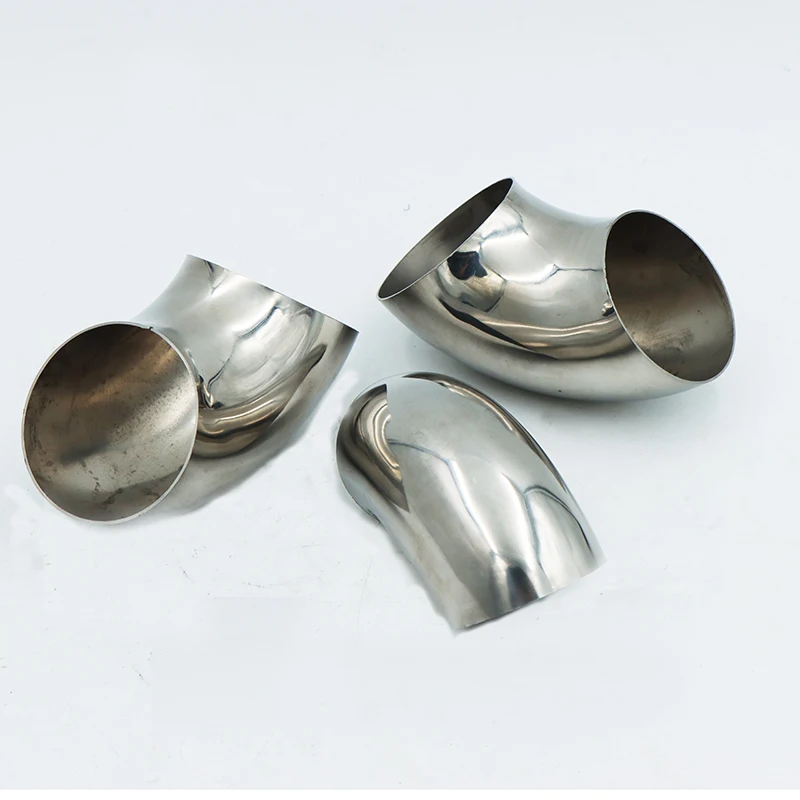 89mm 102mm 108mm 114mm OD Sanitary Butt Weld 45 Degree Elbow Bend Pipe 304 stainless steel car exhaust pipe muffler welded pipe