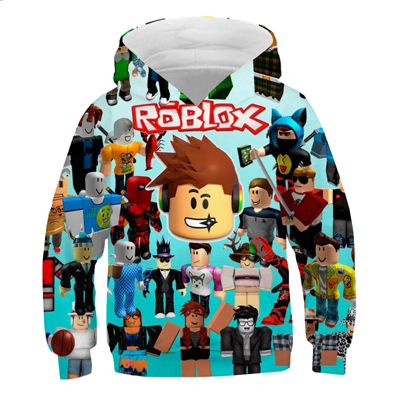 Осенняя детская толстовка Robloxing Детский Повседневный пуловер с капюшоном и