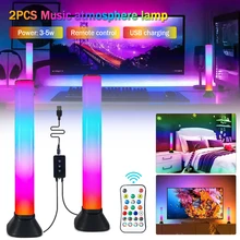

2PCS LED Light Bar RGB Music Synchronization APP Remote Control Gaming TV Backlight Room Decor Desktop Atmosphere Night Light
