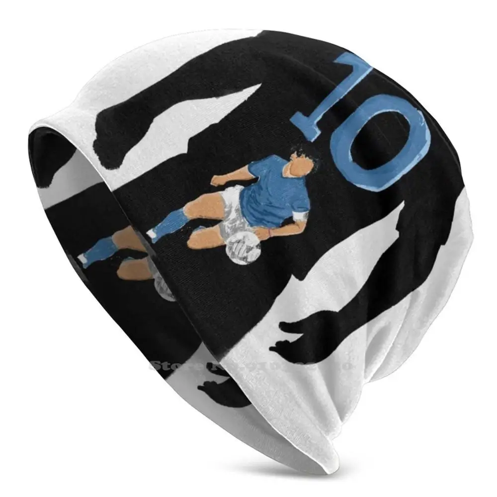 Maradona Unisex Sottile Berretto Lavorato A Maglia 3D Cappelli Fai Da Te Diego Armando Maradona Maradona D10S Pibedeoro Calcio Pallone Napoli