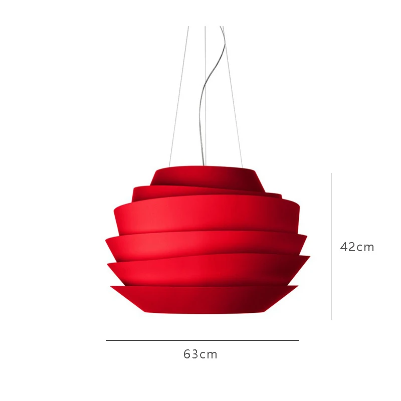Скандинавский светодиодный подвесной светильник Foscarini Soleil волна белая роза Подвесные Лампы для гостиной искусство домашний декор осветительные приборы - Цвет корпуса: red large